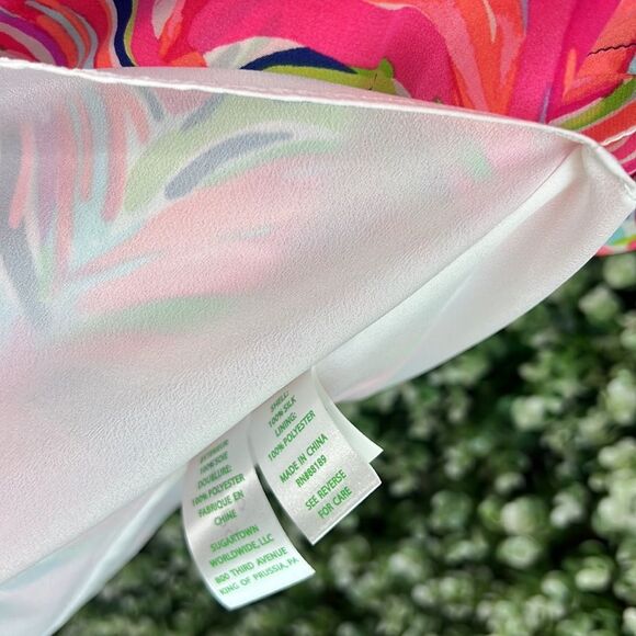 Lilly Pulitzer Resort Navy Banana Flambé Silk Jackie Shift Dress XS - Picture 7 of 11